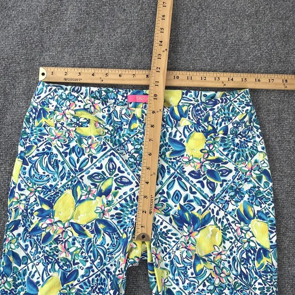 Lilly Pulitzer Pants Womens 8 Kelly Skinny Ankle Zest for Life Lemon Resort - Picture 5 of 12